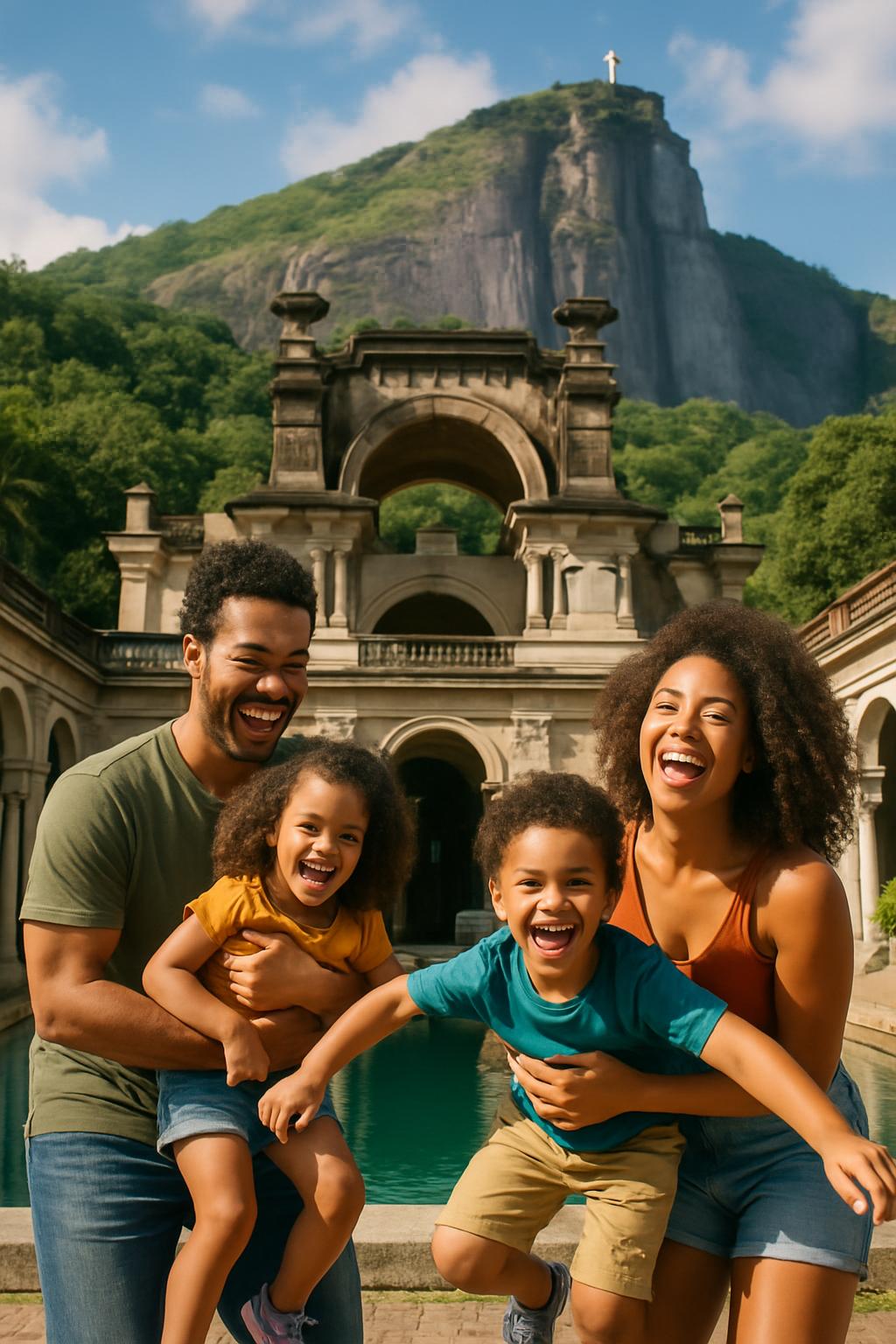 Familia divirtiéndose en Parque Lage